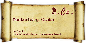 Mesterházy Csaba névjegykártya