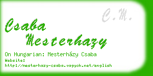 csaba mesterhazy business card